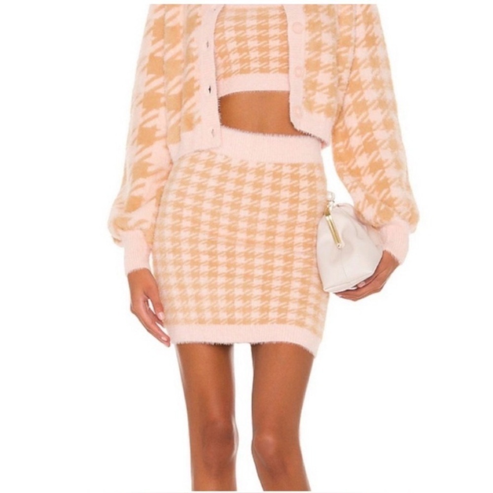 For Love & Lemons Cher Fuzzy Sweater Mini Skirt